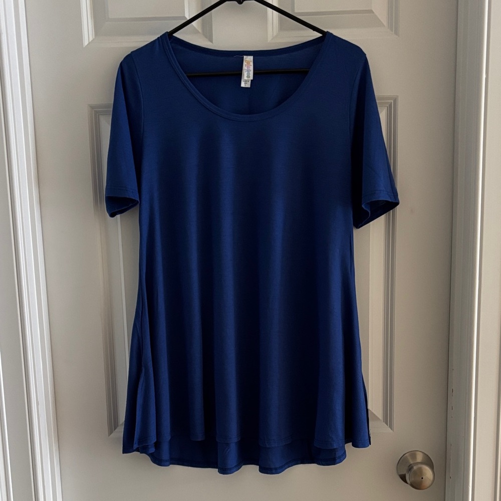 LuLaRoe Deep Blue Short Sleeve Top